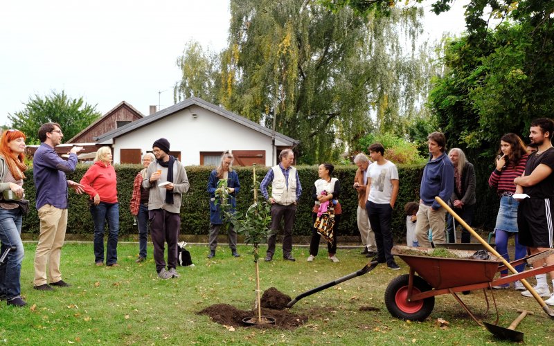 Planting trees at umweltbundesamt with Andreas Greiner